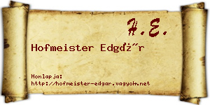 Hofmeister Edgár névjegykártya